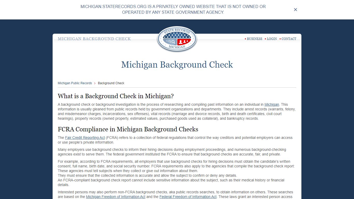 Michigan Background Check | StateRecords.org